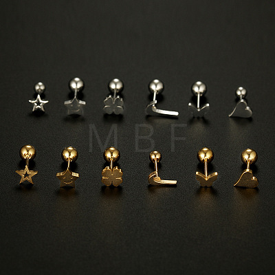 Heart 316L Surgical Stainless Steel Cartilage Earrings FS-WG6A06F-06-1