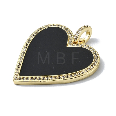 Rack Plating Real 18K Gold Plated Brass Micro Pave Cubic Zirconia Pendants KK-B084-03G-04-1