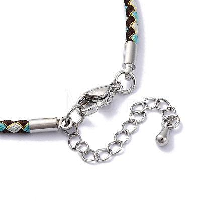 Polyester Cord Braided Bracelet Makings MAK-Z003-01P-11-1