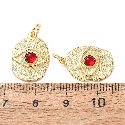 Textured Brass & Resin Pendants KK-A304-19G-1