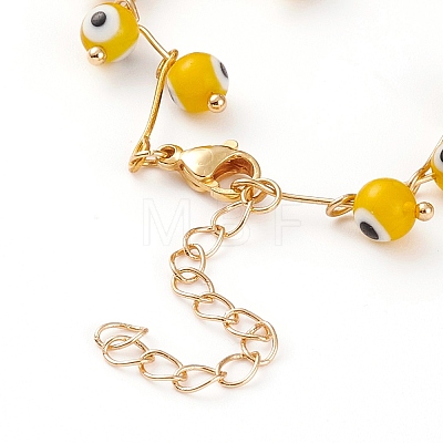 Handmade Evil Eye Lampwork  Beaded Bracelets BJEW-JB05855-05-1