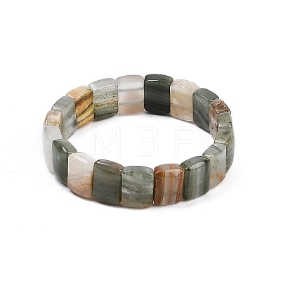 Natural Rutilated Quartz Gemstone Beaded Stretch Bracelets for Women Men BJEW-M049-18B-1