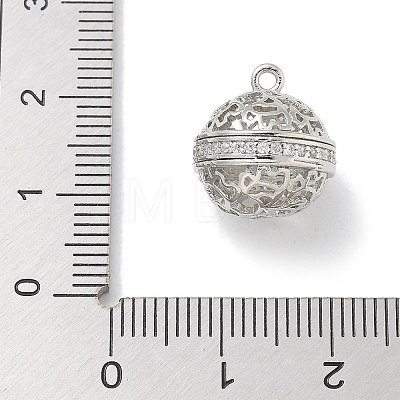 Rack Plating Brass Micro Pave Clear Cubic Zirconia Pendants KK-L224-005P-1