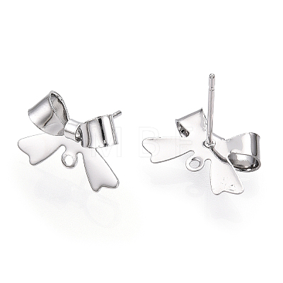 Brass Stud Earring Findings KK-S360-174P-1