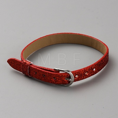 Blank PU Leather Cord Bracelet with Alloy Clasps X1-AJEW-TAC0041-01B-10-1