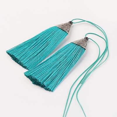 Nylon Tassels Big Pendant Decorations X-HJEW-G010-A18-1