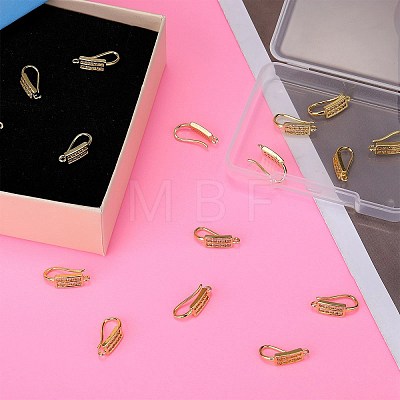 10 Pairs Brass Micro Pave Clear Cubic Zirconia Earring Hooks ZIRC-SZ0005-11-1