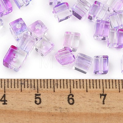 Spray Painted Glass Seed Beads SEED-A034-01J-1