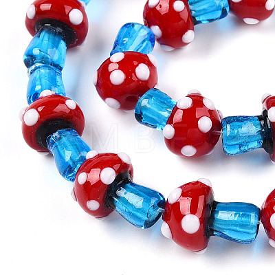 Handmade Lampwork Beads Strands X-LAMP-N024-09D-1