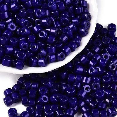 Opaque Baking Paint Glass Seed Beads SEED-T008-02V-1