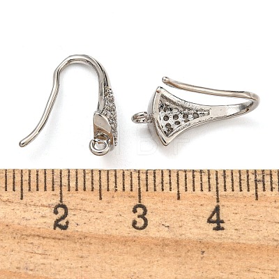 Brass Micro Pave Clear Cubic Zirconia Earring Hooks KK-R149-22P-1