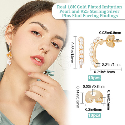 10Pcs Brass Stud Earring Findings KK-BBC0003-77-1