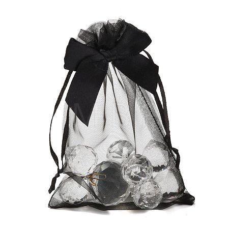 Rectangle Lace Organza Drawstring Gift Bags OP-K002-01-1