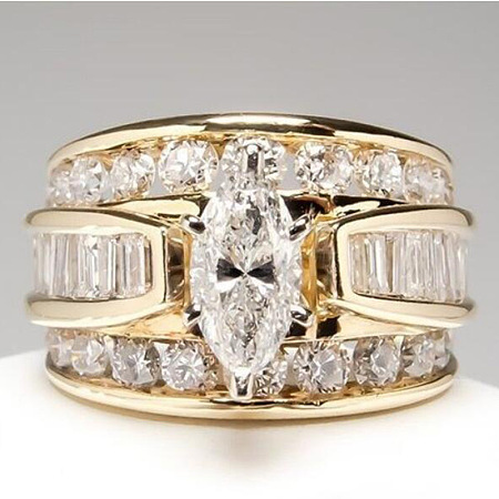 Horse Eye Alloy with Crystal Rhinestone Finger Rings FS-WG251C3-01-1