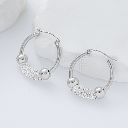 Vintage Style Round 304 Stainless Steel Hoop Earrings MV0538-1