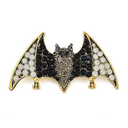 Bat Alloy Rhinestone Brooches JEWB-S030-01-1