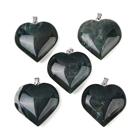 Natural Moss Agate Pendants GG-K002-04P-1
