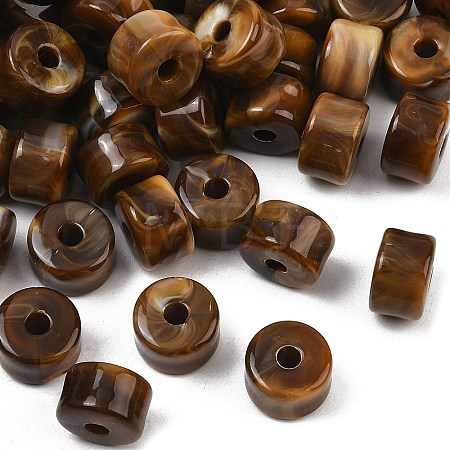 Two-Color Opaque Acrylic Imitation Gemstone Beads AC-CBA3EFE-02N-1