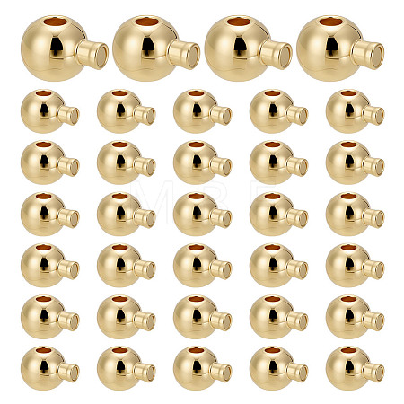 60Pcs Brass Crimp Beads KK-HY0004-18-1