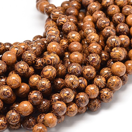 Natural Elephant Skin Jasper/Miriam Stone/Calligraphy Stone Bead Strands X-G-P075-20-8mm-1