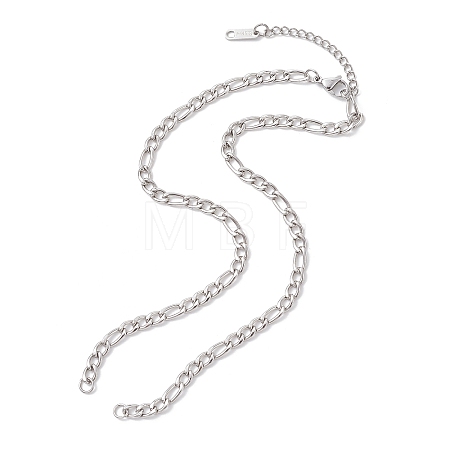 4.5MM 304 Stainless Steel Figaro Chain Necklace Making AJEW-JB01443-1