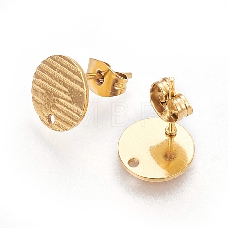 Ion Plating(IP) 304 Stainless Steel Ear Stud Findings STAS-O119-17B-G-1