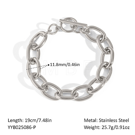 304 Stainless Steel Cable Chain Bracelets for Women LS-HO5603-2-1