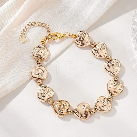 Heart CCB Plastic Beaded Bracelets BJEW-JB13008-01-1