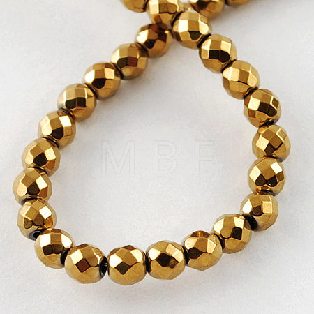 Non-magnetic Synthetic Hematite Beads Strands G-Q890-3mm-3-1