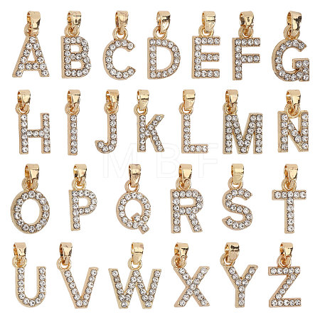 26Pcs Alloy with Crystal Rhinestone Charms PALLOY-CA00042-1