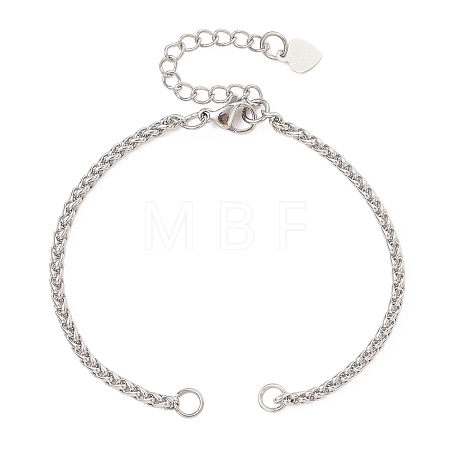 304 Stainless Steel Wheat Chain Bracelet Making AJEW-JB01473-1