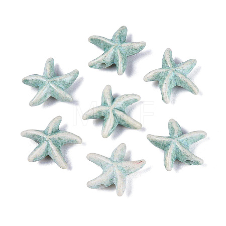 Spray Painted Synthetic Turquoise Beads Strands G-Q606-110F-1