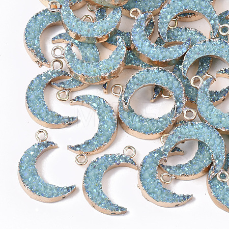 Druzy Resin Pendants X-RESI-S383-009-A02-1