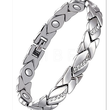 Alloy with Crystal Rhinestone Link Chain Bracelets FS-WG03E93-03-1