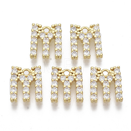 Brass Micro Pave Cubic Zirconia Charms X-KK-T060-05-M-G-NF-1