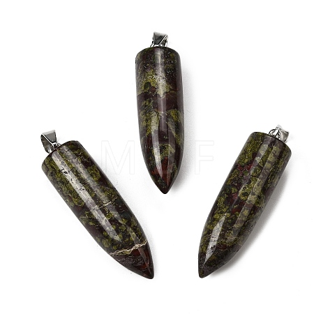 Natural Dragon Blood Pointed Pendants G-F820-12Q-1