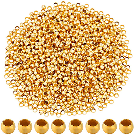 2000Pcs Brass Crimp Beads KK-SP0002-61G-1