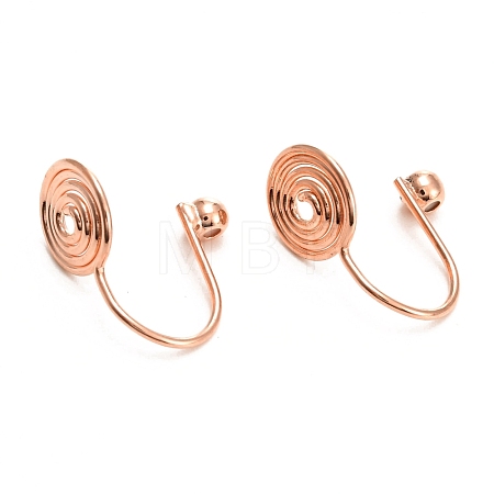 Brass Clip-on Earring Converters Findings KK-D060-02RG-1