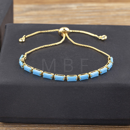 Brass Micro Pave Cubic Zirconia Slider Bracelets FS-WG49F5F-04-1