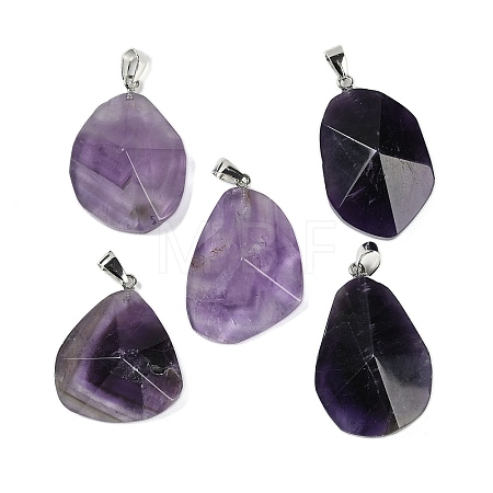 Natural Amethyst Pendants G-C140-06C-1
