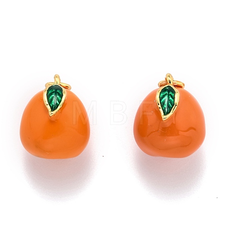 Brass Enamel Charms X-KK-O140-05G-1
