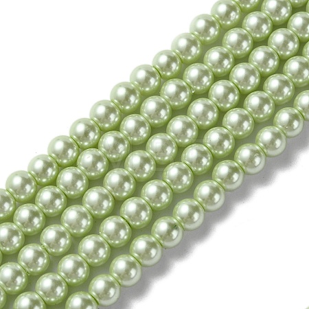 Eco-Friendly Dyed Glass Pearl Beads Strands HY-A008-6mm-RB005-1