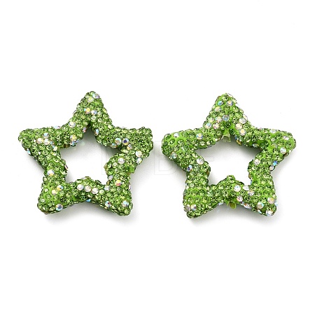 Star Shape Polymer Clay Rhinestone Beads CLAY-NH0001-06I-1