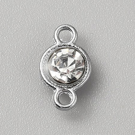 Faceted Glass Flat Round Connector Charms FIND-WH20042-56N-1