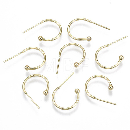 Brass Half Hoop Earrings KK-R112-040-NF-1