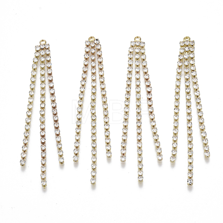 Brass Rhinestone Cup Chain Big Pendants X-KK-R129-09G-1