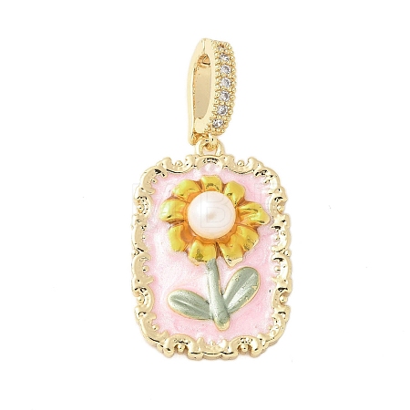 Brass Enamel Pendants KK-F886-01G-08-1