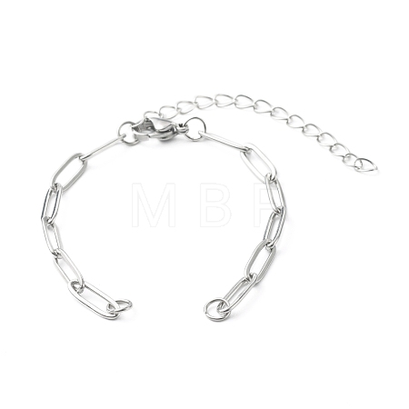 Tarnish Resistant 304 Stainless Steel Paperclip Chains Bracelet Making AJEW-JB01038-02-1