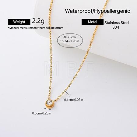 Elegant 304 Stainless Steel Crystal Rhinestone Pendant Necklaces for Women CS8831-1-1