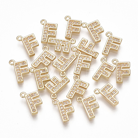 Brass Cubic Zirconia Charms KK-S348-330F-1